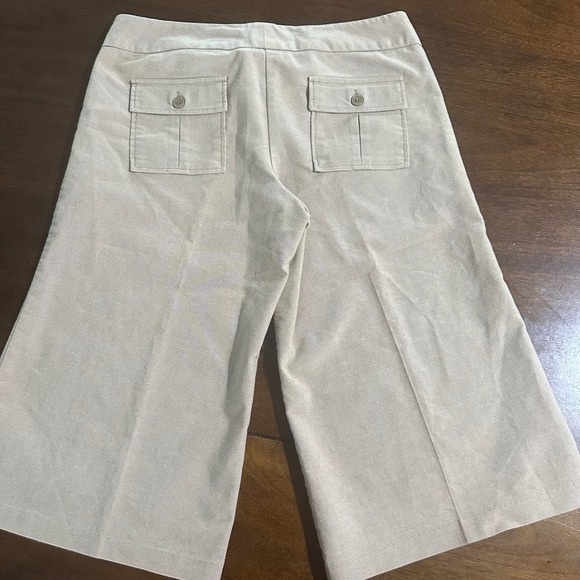 Guess Cropped Wide Leg‎ Pants Button Pocket Detail Neutral Trousers size 29 - Picture 1 of 8